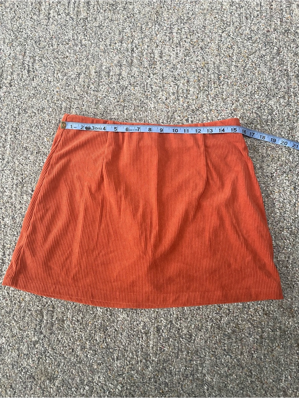 HALARA pumpkin orange mini cord skirt